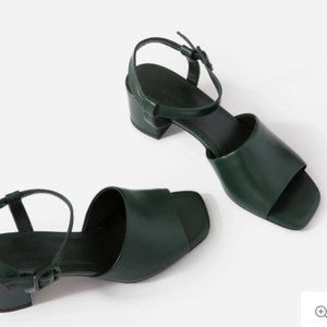 Everlane Block Heel Sandal in dark green 5.5 / 6